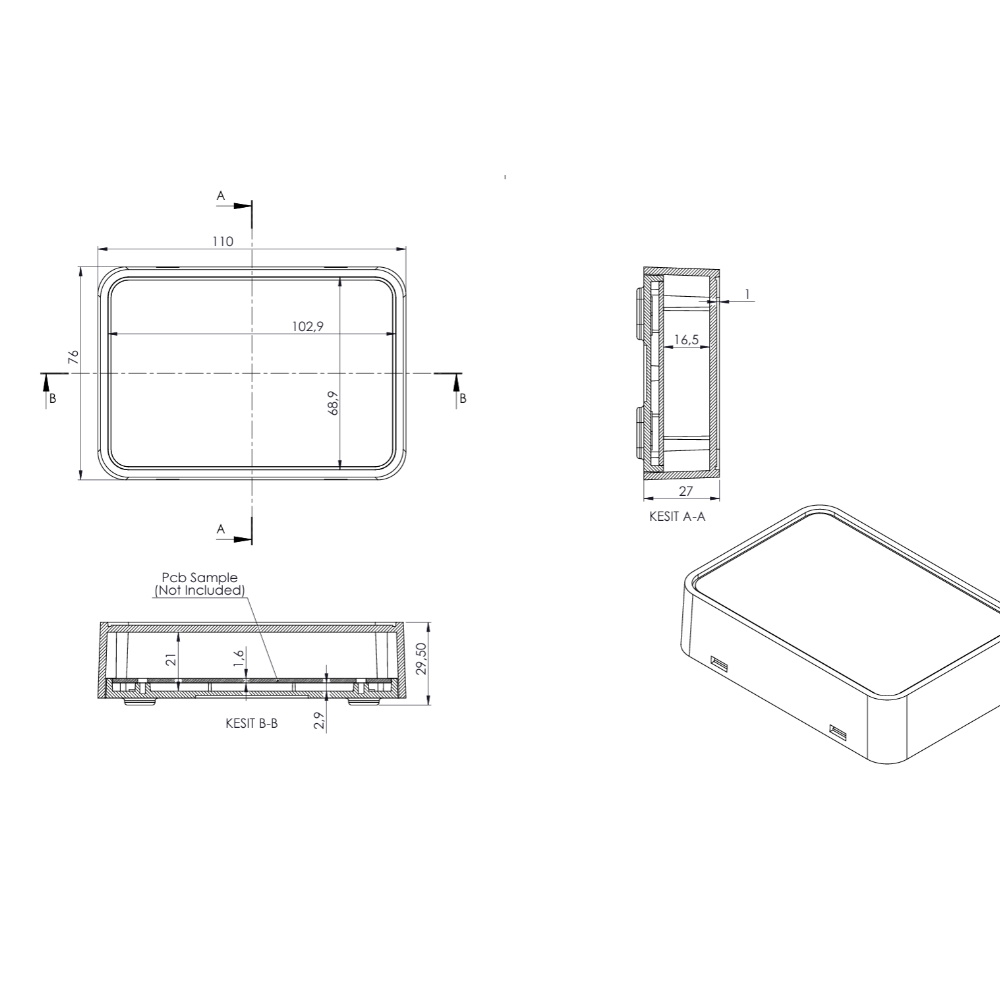 CNC Kesim ABS Kalite Siyah Kutu 3in1 PCB ler için - Görsel 5